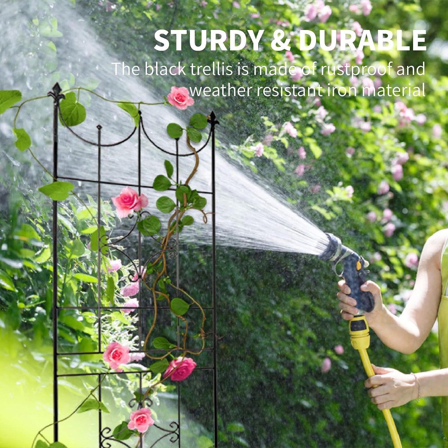 Garden Trellis 70” x 20” for Climbing Plants 6FT Metal Iron Wire Vine Flower Trellises for Outdoor Climbing Plants Support