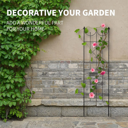 Garden Trellis 70” x 20” for Climbing Plants 6FT Metal Iron Wire Vine Flower Trellises for Outdoor Climbing Plants Support