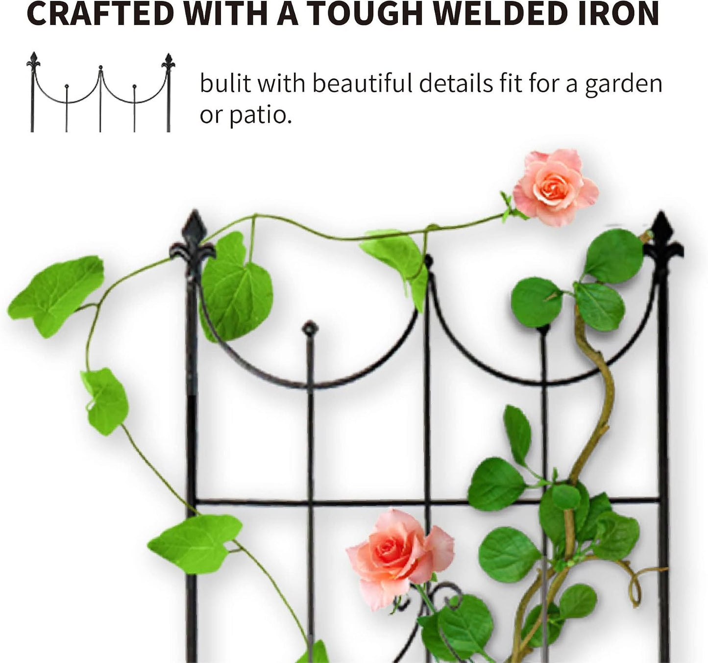 Garden Trellis 70” x 20” for Climbing Plants 6FT Metal Iron Wire Vine Flower Trellises for Outdoor Climbing Plants Support