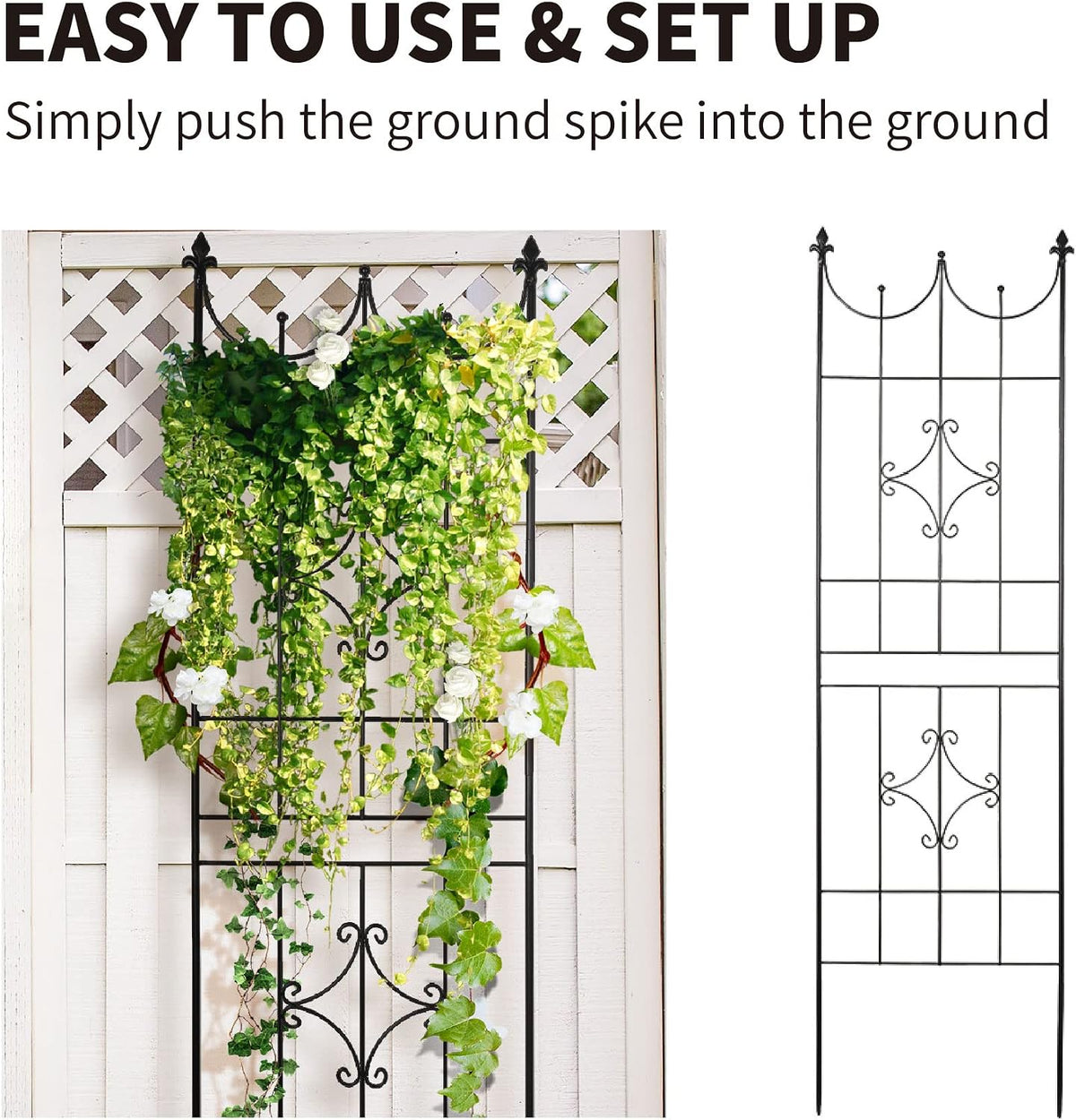 Garden Trellis 70” x 20” for Climbing Plants 6FT Metal Iron Wire Vine Flower Trellises for Outdoor Climbing Plants Support