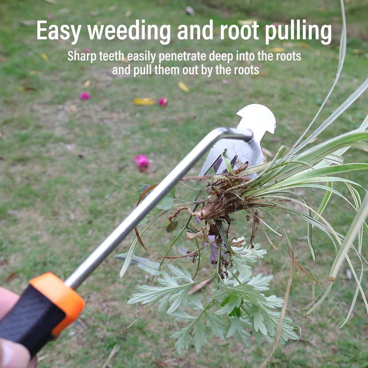 Weed Remover Tool,Portable Garden Weeder Tool,New Gardening Weeding Tools,for Garden Hand Tools for Vegetable Gardening Backyard Farm Planting & Uprooting Weeding Tool (Rubber Handle)