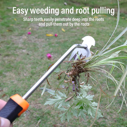 Weed Remover Tool,Portable Garden Weeder Tool,New Gardening Weeding Tools,for Garden Hand Tools for Vegetable Gardening Backyard Farm Planting & Uprooting Weeding Tool (Rubber Handle)