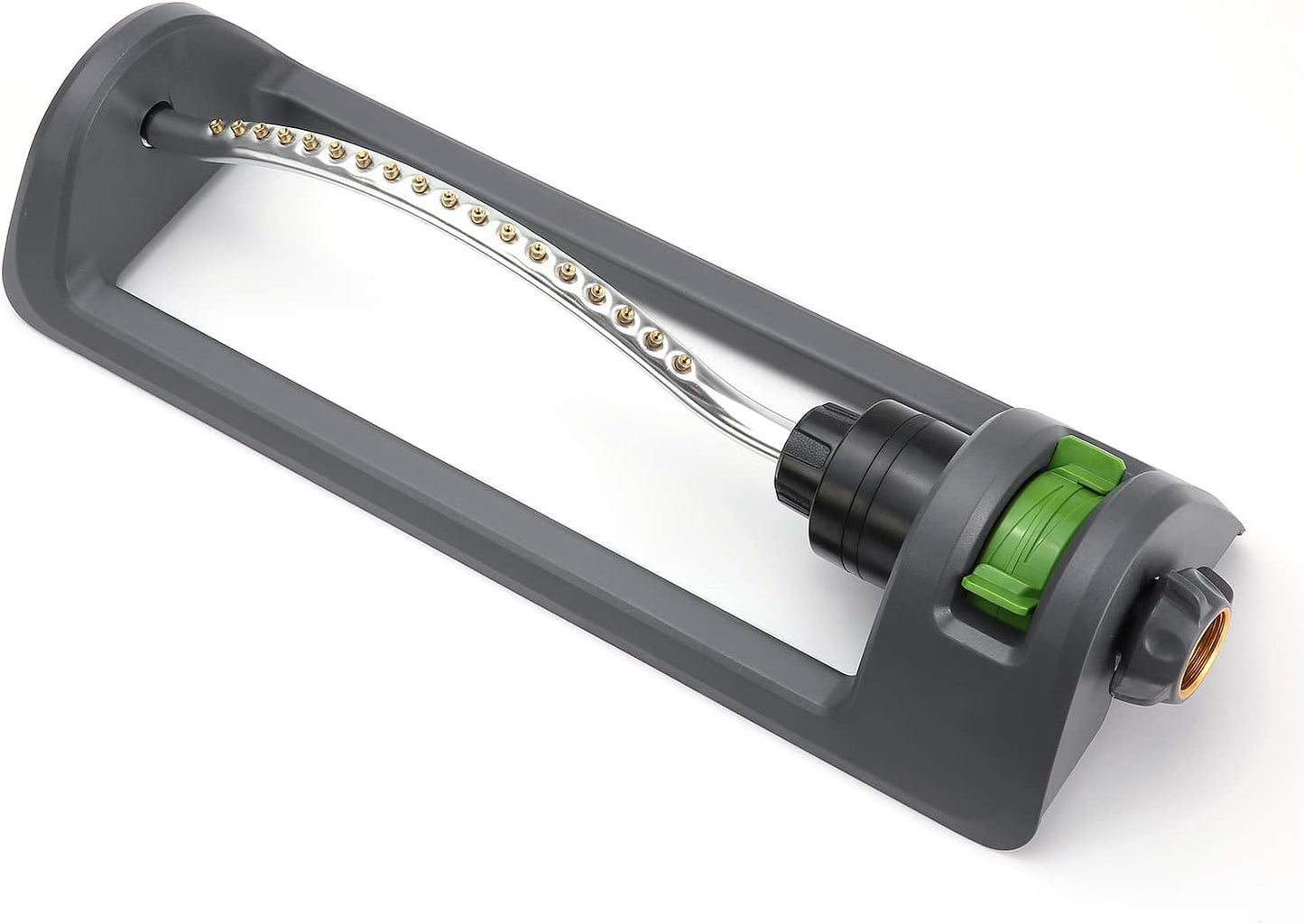 Lawn Sprinkler, Metal Oscillating Sprinkler with Brass Nozzles, Water Sprinkler for Lawn Covers up to 3,600 Ft, Includes Spray Jet Cleaning Needle, Grey