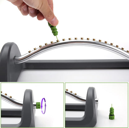 Lawn Sprinkler, Metal Oscillating Sprinkler with Brass Nozzles, Water Sprinkler for Lawn Covers up to 3,600 Ft, Includes Spray Jet Cleaning Needle, Grey