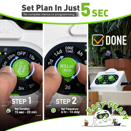 Easy-Setup Automatic Plant Waterer Indoor for Pot Plant Adjustable Water Output,Battery Powered Outdoor IP54 Waterproof Drip Irrigation System Device Kit Beginner-Friendly Water 10-15 Plants