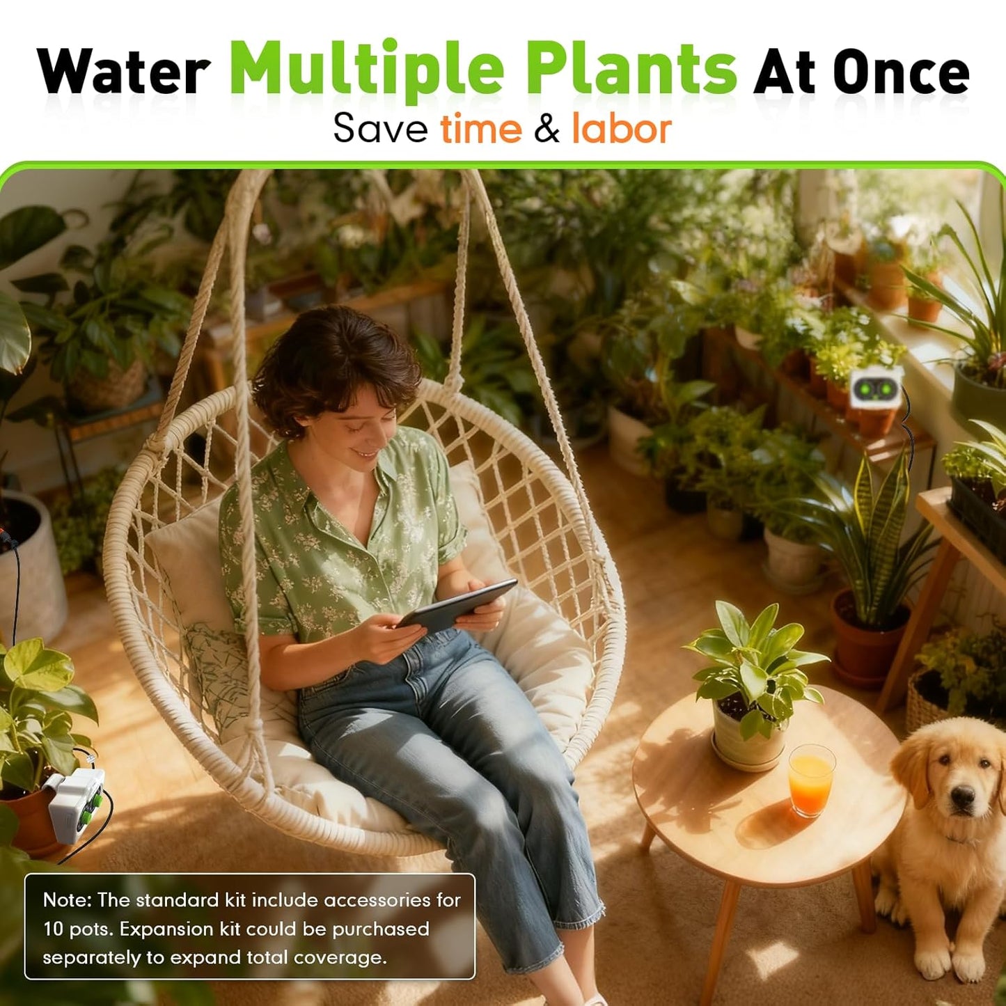 Easy-Setup Automatic Plant Waterer Indoor for Pot Plant Adjustable Water Output,Battery Powered Outdoor IP54 Waterproof Drip Irrigation System Device Kit Beginner-Friendly Water 10-15 Plants