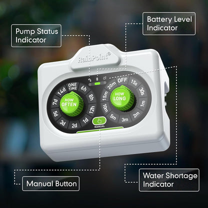 Easy-Setup Automatic Plant Waterer Indoor for Pot Plant Adjustable Water Output,Battery Powered Outdoor IP54 Waterproof Drip Irrigation System Device Kit Beginner-Friendly Water 10-15 Plants
