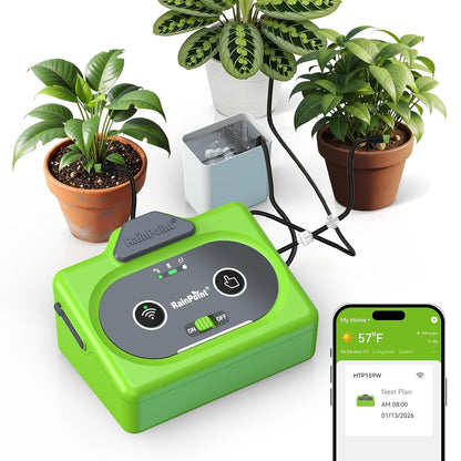 Easy-Setup Automatic Plant Waterer Indoor for Pot Plant Adjustable Water Output,Battery Powered Outdoor IP54 Waterproof Drip Irrigation System Device Kit Beginner-Friendly Water 10-15 Plants
