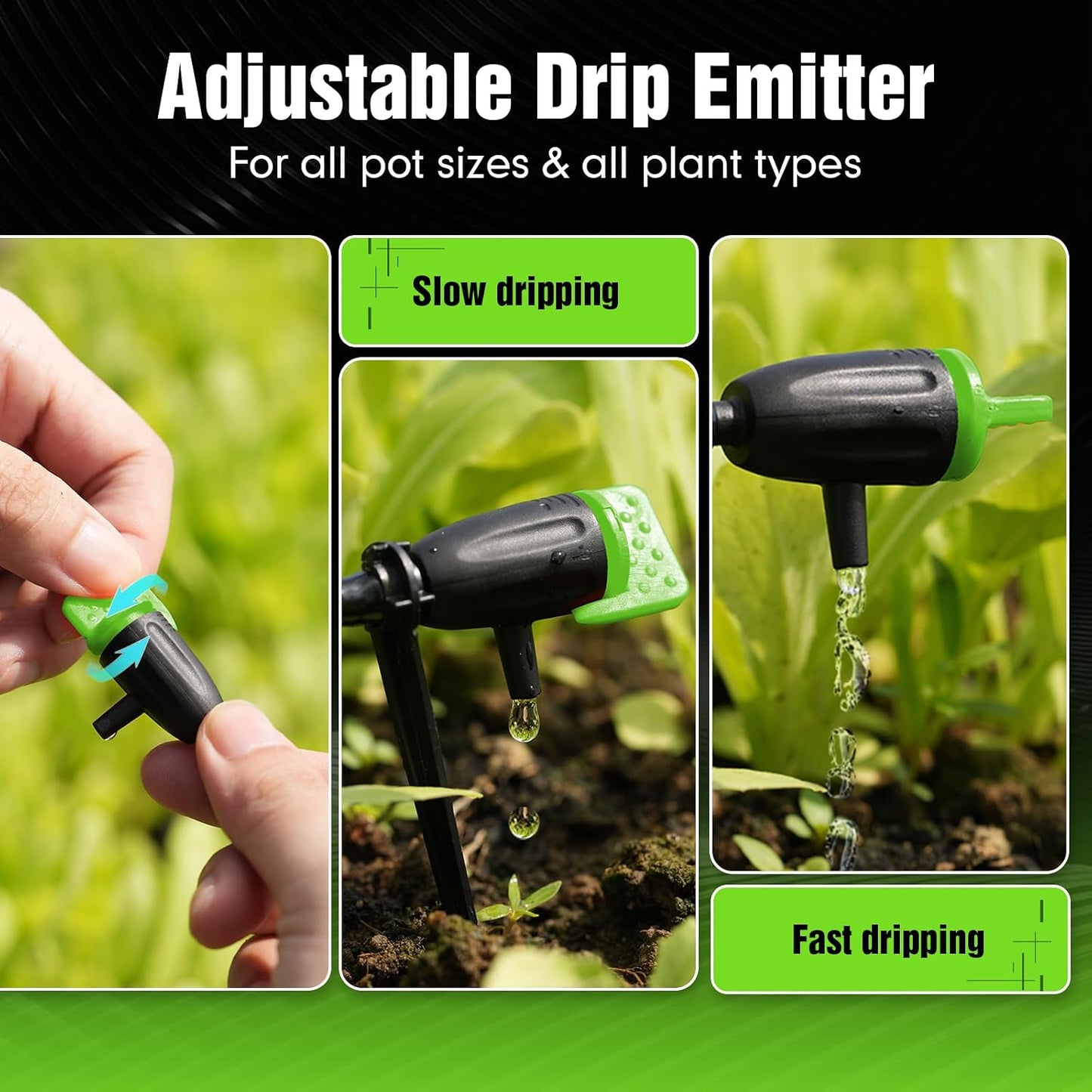 Easy-Setup Automatic Plant Waterer Indoor for Pot Plant Adjustable Water Output,Battery Powered Outdoor IP54 Waterproof Drip Irrigation System Device Kit Beginner-Friendly Water 10-15 Plants