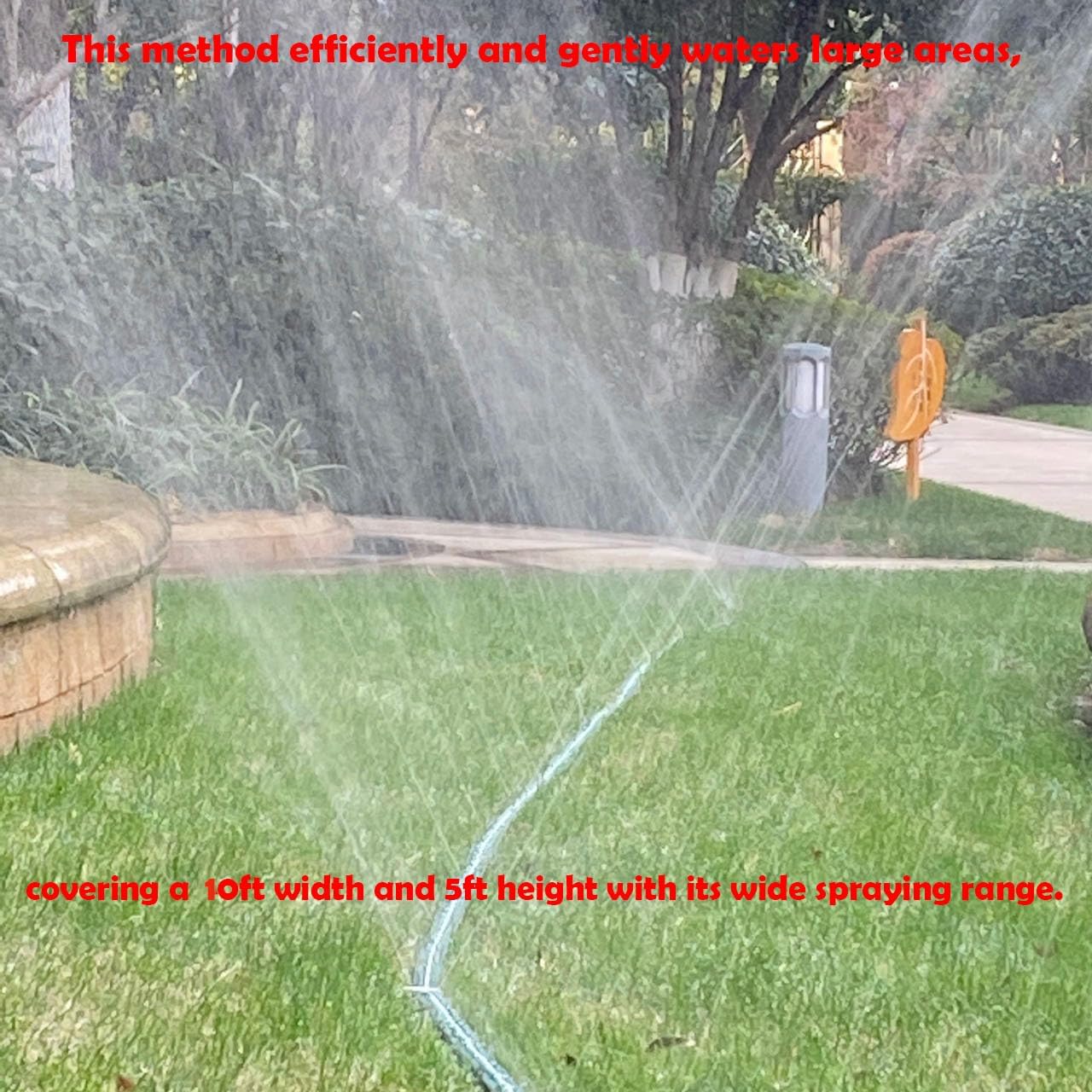 2026 Sprinkler Hose & Soaker Hose for Yard - 100 FT Reinforced Flat Garden Hose with Holes, Heavy Duty No-Kink Lawn Irrigation Hose (Includes Stakes, High Pressure Spray)