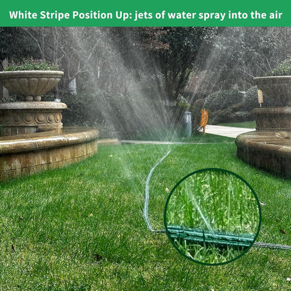 2026 Sprinkler Hose & Soaker Hose for Yard - 100 FT Reinforced Flat Garden Hose with Holes, Heavy Duty No-Kink Lawn Irrigation Hose (Includes Stakes, High Pressure Spray)