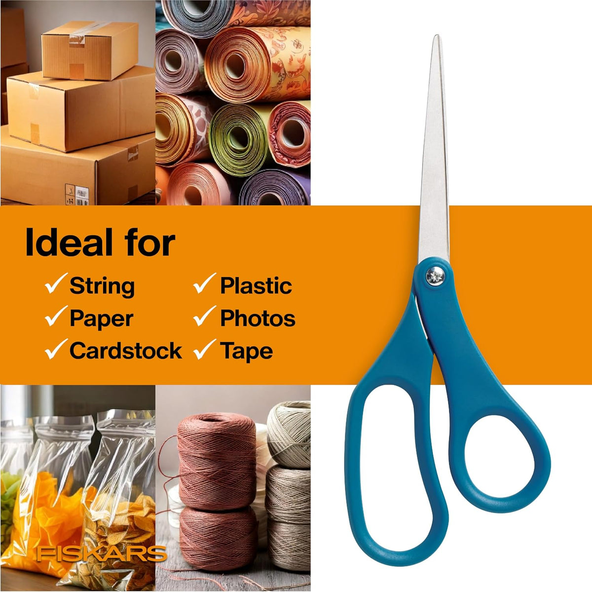 8" Non-Stick Titanium SoftGrip All Purpose Scissors for Office