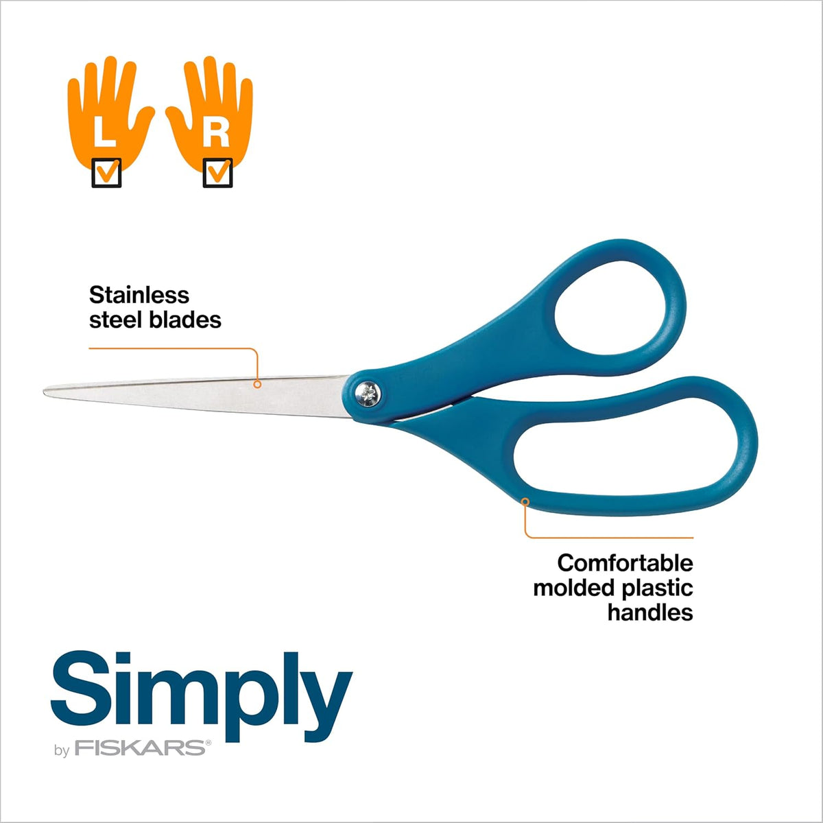 8" Non-Stick Titanium SoftGrip All Purpose Scissors for Office