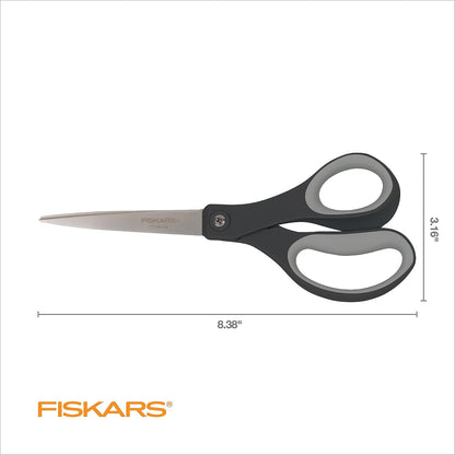 8" Non-Stick Titanium SoftGrip All Purpose Scissors for Office