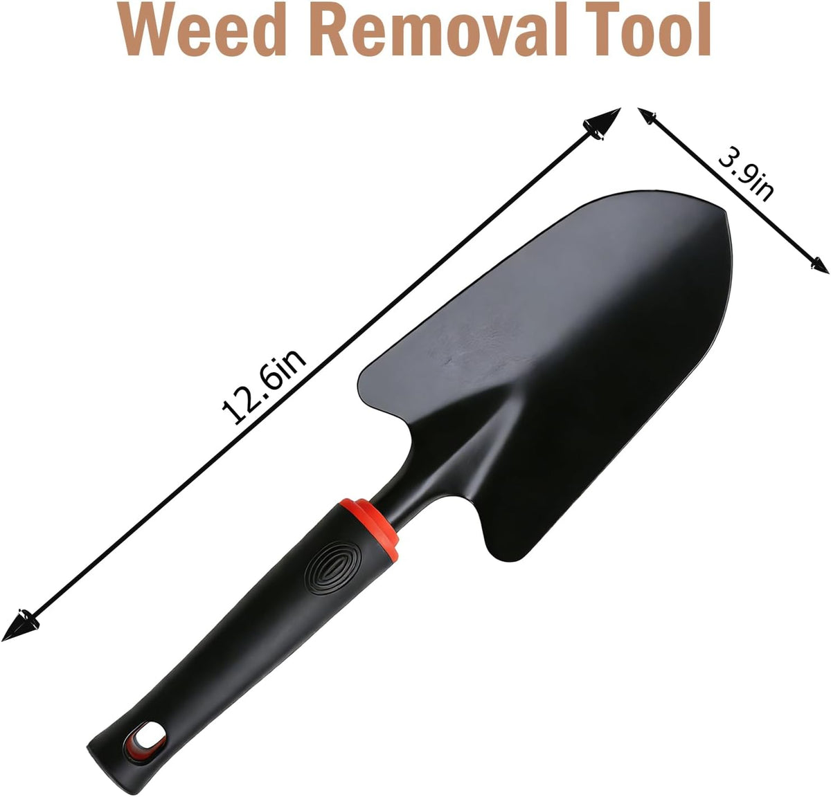 Small Hand Rake, Stainless Head and Tines, Gardening Hand Tool with Ergonomic Handle and Hanging Hole for Storage for Maintaining Raised Garden Beds