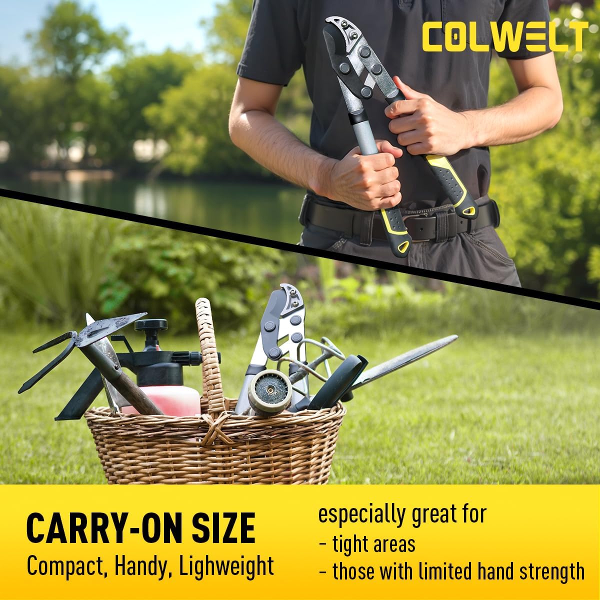 Garden Shears Set 3Pc, 17’’ Hedge Shears Loppers for Gardening Tool