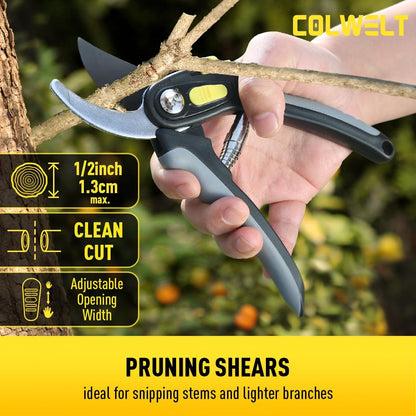 Garden Shears Set 3Pc, 17’’ Hedge Shears Loppers for Gardening Tool