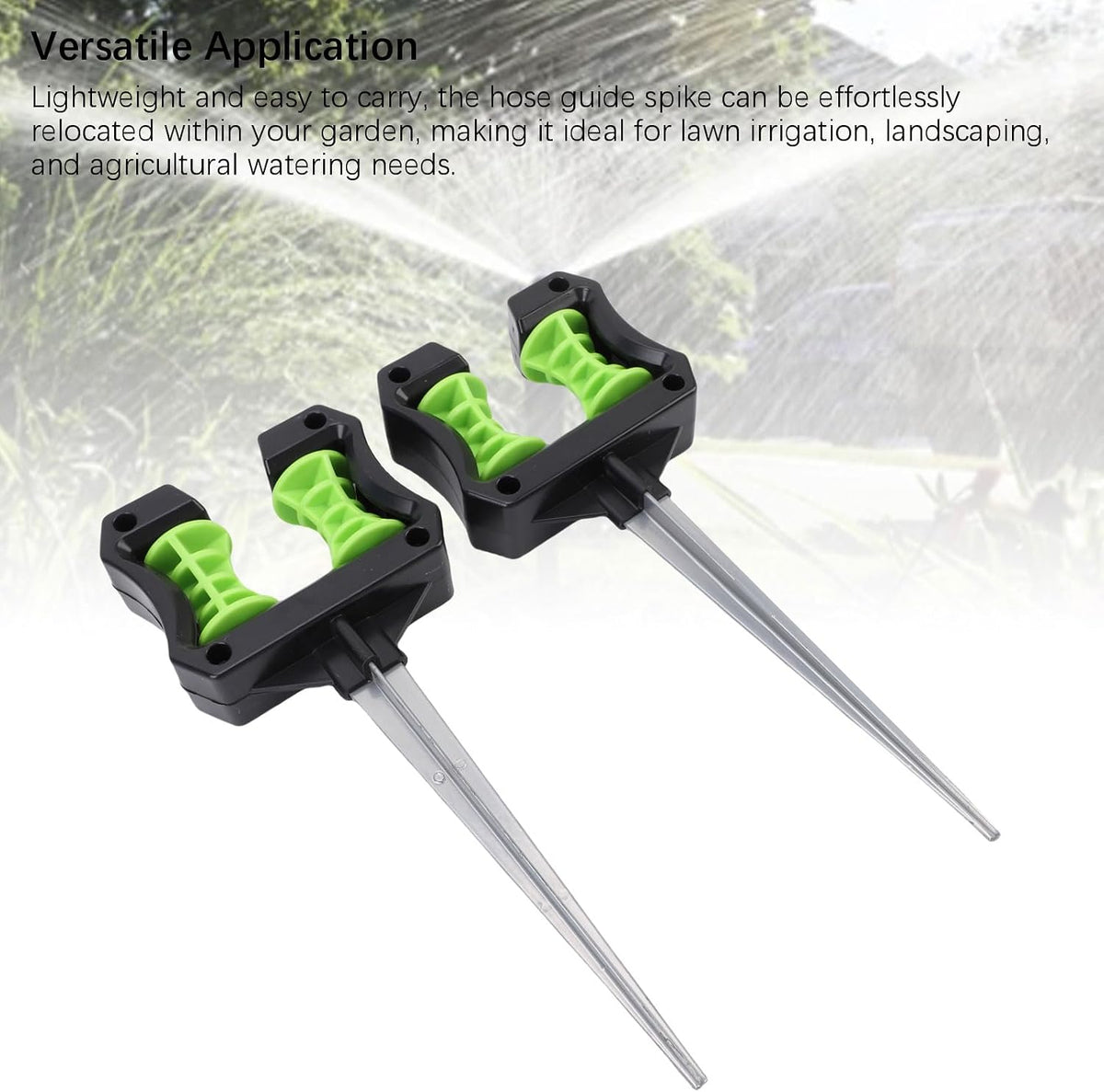 2-Pack Hose Guide Spikes, 10.2in/26cm ABS - Lawn Water Pipe Direction Holders for Garden Agricultural Irrigation Support Stakes with Easy Installation