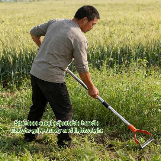 Stirrup Hoe Garden Tool, Heavy Duty Carbon Steel Scuffle Garden Hoe, Suitable for Weeding, Loosening Soil, Digging, Planting, and Cultivating Flowers Vegetables. (Orange)