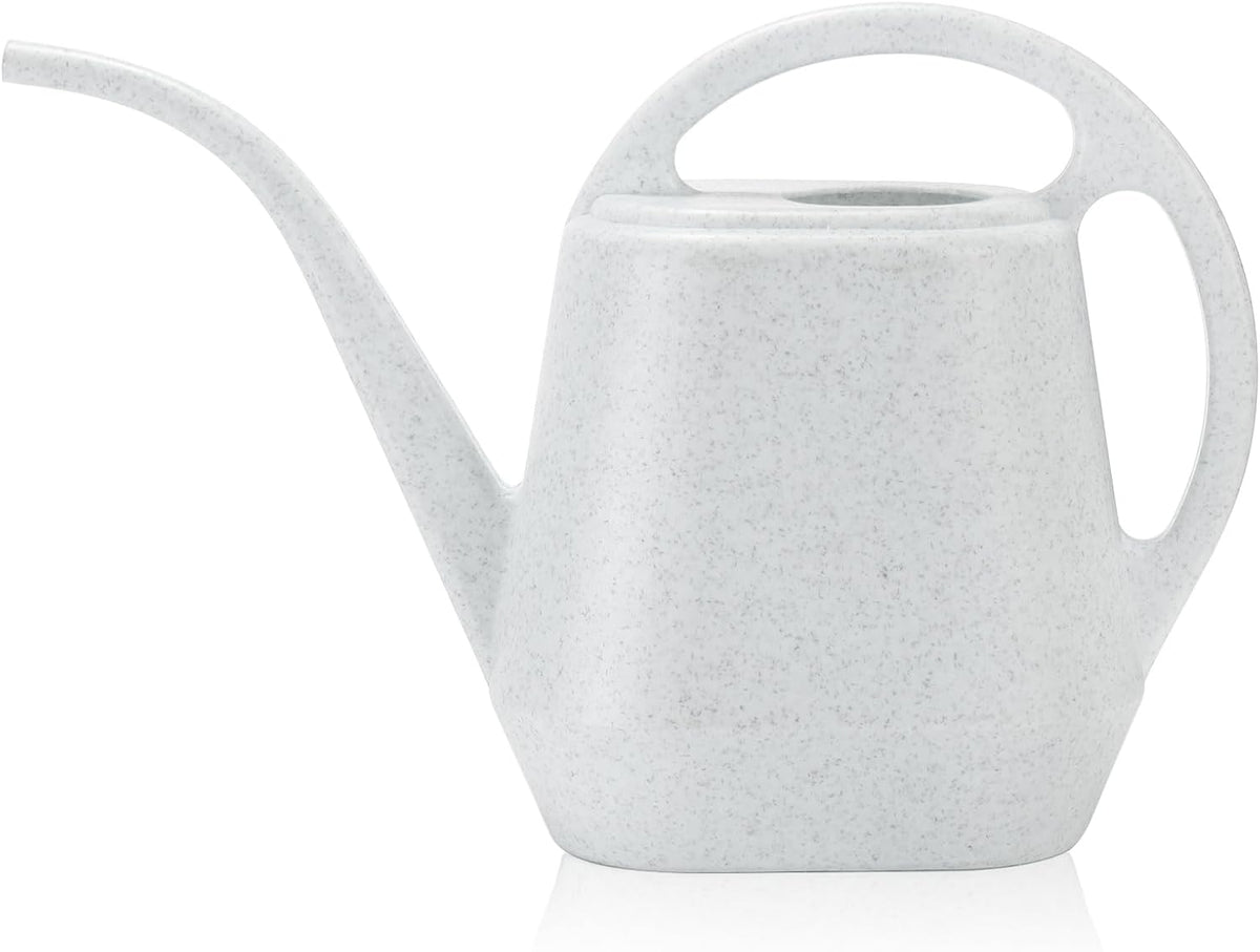 Watering Can, 1/2 Gallon Plastic Watering Cans with Comfortable Handle, Small Garden Watering Cans Long Spout for Indoor Outdoor Watering Plants, Gray White