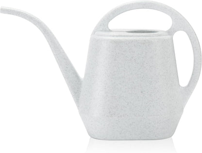 Watering Can, 1/2 Gallon Plastic Watering Cans with Comfortable Handle, Small Garden Watering Cans Long Spout for Indoor Outdoor Watering Plants, Gray White