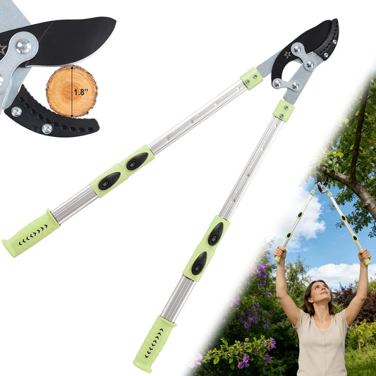 Extendable Loopers for Tree Trimming, 24-42'' Heavy Duty Thick Branches Cutter Lopping Shears with SK5 Steel Blade, Pruning Shear with 1.8” Cut Capacity, Loppers with Compound Action for Gardening