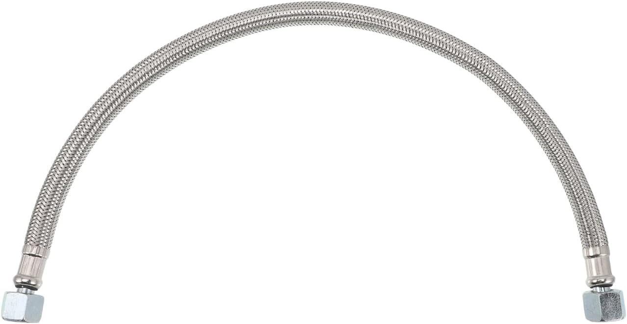 Air Compressor Leader Hose 21.65in Steel Braided Air Hose with One-Way Valve 0.78in Diameter Flexible Replacement for Pneumatic Tools and Compressor Accessories