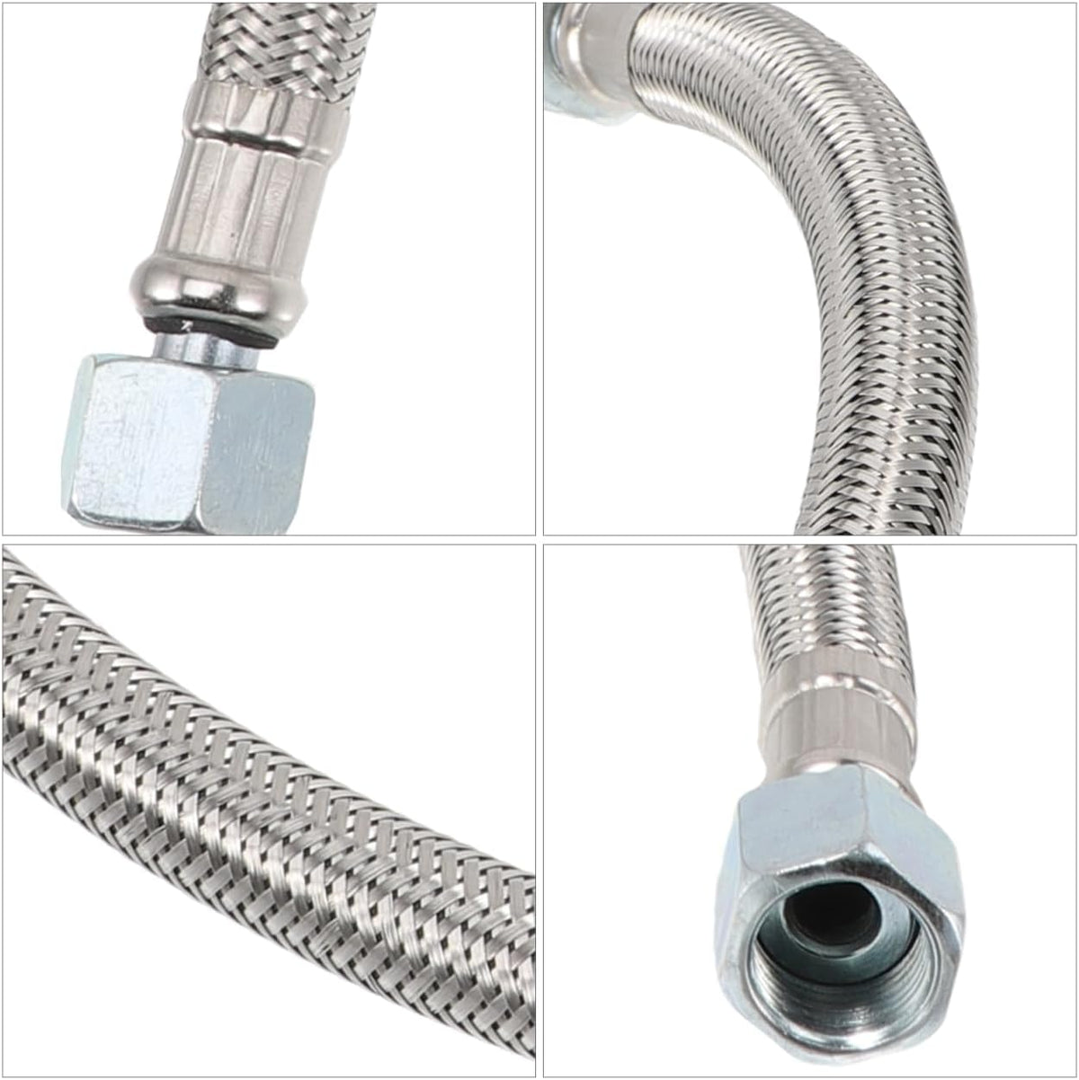 Air Compressor Leader Hose 21.65in Steel Braided Air Hose with One-Way Valve 0.78in Diameter Flexible Replacement for Pneumatic Tools and Compressor Accessories