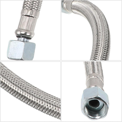 Air Compressor Leader Hose 21.65in Steel Braided Air Hose with One-Way Valve 0.78in Diameter Flexible Replacement for Pneumatic Tools and Compressor Accessories