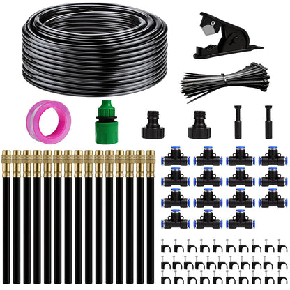 360° Adjustable Drip Irrigation System 33FT Garden Watering System with 10 Nozzles, Garden Irrigation System, Greenhouse Accessories, Greenhouse Drip Irrigation Kit for Yard, Lawn, Plants (33FT)