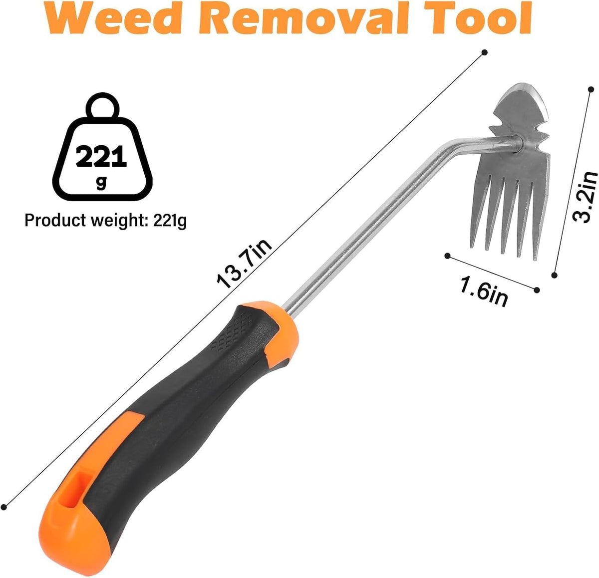 2026 New Gardening Weeding Tools,Portable Garden Weeder Tool,Portable Garden Weeding Tool for Vegetable Gardening Backyard Farm Planting & Weeding (Rubber Handle)