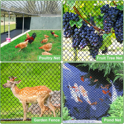 Bird Netting 25'x50'with 3/4" Square Mesh, Heavy Duty Nylon Garden Netting