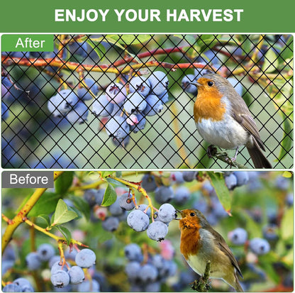 Bird Netting 25'x50'with 3/4" Square Mesh, Heavy Duty Nylon Garden Netting