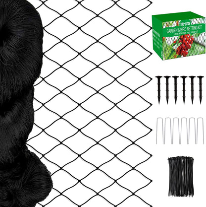 Bird Netting 25'x50'with 3/4" Square Mesh, Heavy Duty Nylon Garden Netting