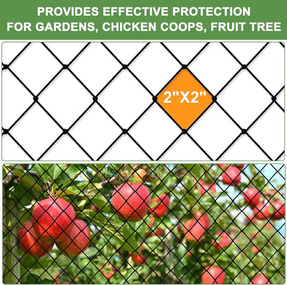 Bird Netting 25'x50'with 3/4" Square Mesh, Heavy Duty Nylon Garden Netting