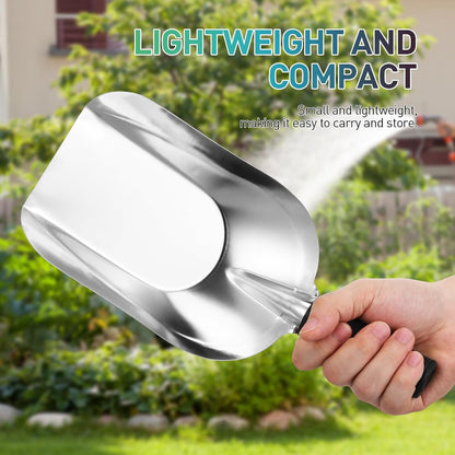 Garden Hand Shovel Trowel, 11.59 Inch Stainless Steel Digging Spade, Small Metal Scoop for Planting Weeding Soil Potting