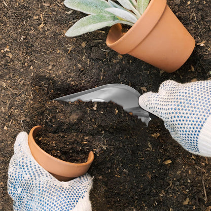 Garden Hand Shovel Trowel, 11.59 Inch Stainless Steel Digging Spade, Small Metal Scoop for Planting Weeding Soil Potting