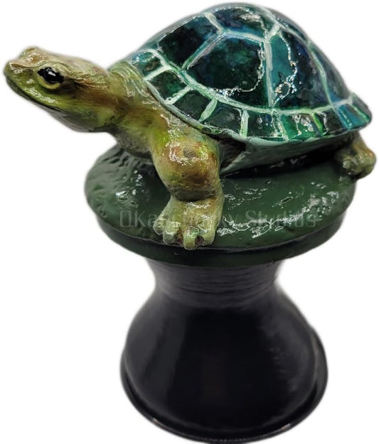 OKaucheeky Decorative Heavy-Duty Steel Rolling Hose Guide Turtle, 100% Handcrafted, Made in the USA by a Women-Owned Small Business, Each is One-of-A-Kind Hand-Painted