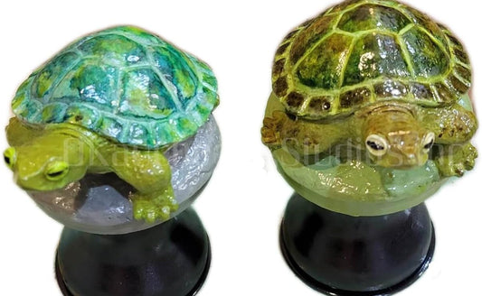 OKaucheeky Decorative Heavy-Duty Steel Rolling Hose Guide Turtle, 100% Handcrafted, Made in the USA by a Women-Owned Small Business, Each is One-of-A-Kind Hand-Painted