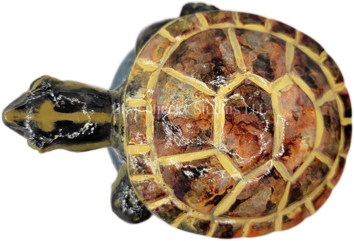 OKaucheeky Decorative Heavy-Duty Steel Rolling Hose Guide Turtle, 100% Handcrafted, Made in the USA by a Women-Owned Small Business, Each is One-of-A-Kind Hand-Painted