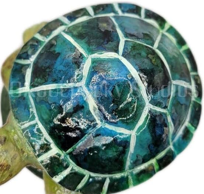 OKaucheeky Decorative Heavy-Duty Steel Rolling Hose Guide Turtle, 100% Handcrafted, Made in the USA by a Women-Owned Small Business, Each is One-of-A-Kind Hand-Painted