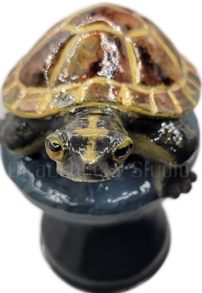 OKaucheeky Decorative Heavy-Duty Steel Rolling Hose Guide Turtle, 100% Handcrafted, Made in the USA by a Women-Owned Small Business, Each is One-of-A-Kind Hand-Painted