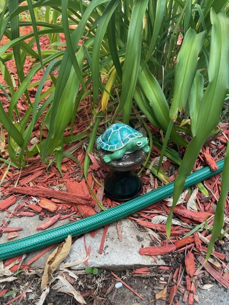 OKaucheeky Decorative Heavy-Duty Steel Rolling Hose Guide Turtle, 100% Handcrafted, Made in the USA by a Women-Owned Small Business, Each is One-of-A-Kind Hand-Painted