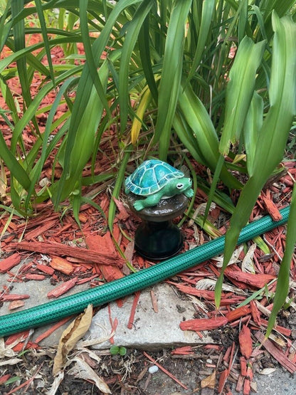 OKaucheeky Decorative Heavy-Duty Steel Rolling Hose Guide Turtle, 100% Handcrafted, Made in the USA by a Women-Owned Small Business, Each is One-of-A-Kind Hand-Painted