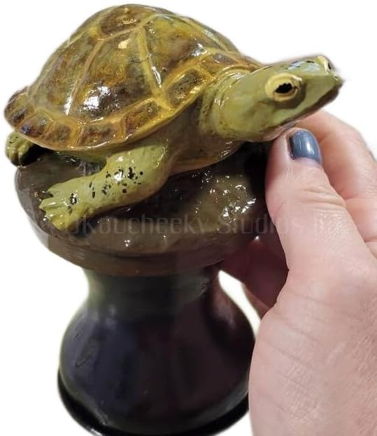 OKaucheeky Decorative Heavy-Duty Steel Rolling Hose Guide Turtle, 100% Handcrafted, Made in the USA by a Women-Owned Small Business, Each is One-of-A-Kind Hand-Painted