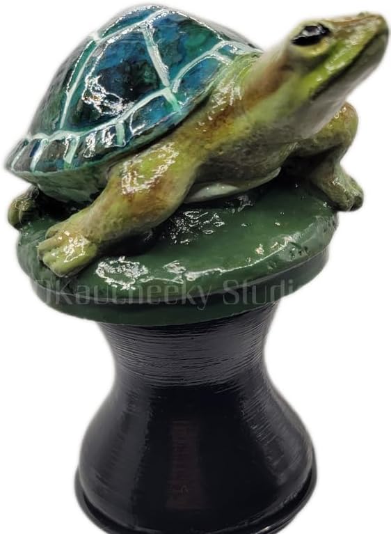 OKaucheeky Decorative Heavy-Duty Steel Rolling Hose Guide Turtle, 100% Handcrafted, Made in the USA by a Women-Owned Small Business, Each is One-of-A-Kind Hand-Painted
