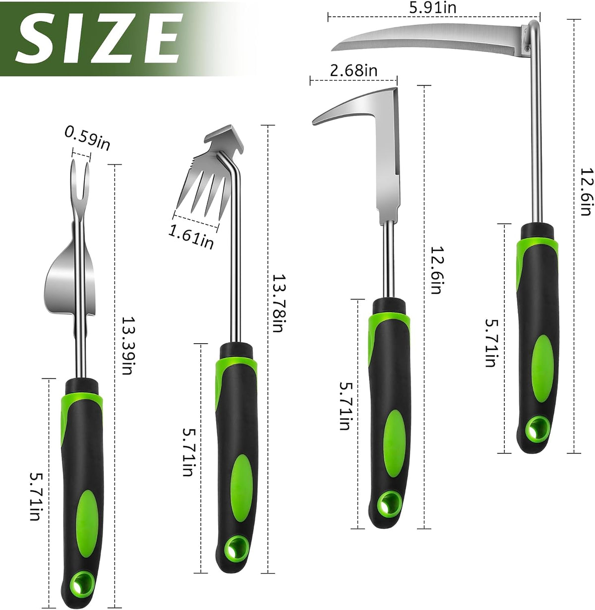 Weed Puller Tool, 4 Pack Stainless Steel Weeding Tool