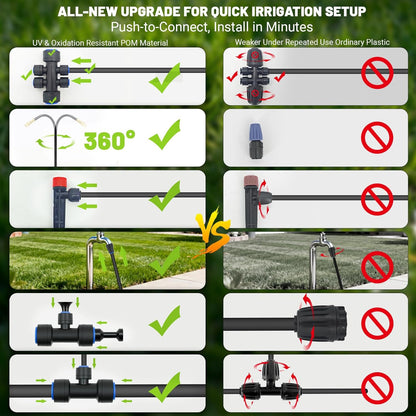 230FT Drip Irrigation Kit with 34 Emitters, 3 Spray Types, Watering System