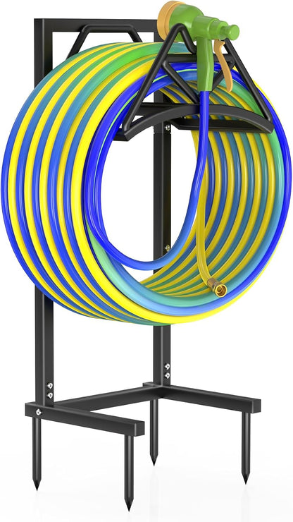 Garden Hose Holder Holds 160ft, Detachable Water Hose Storage Black