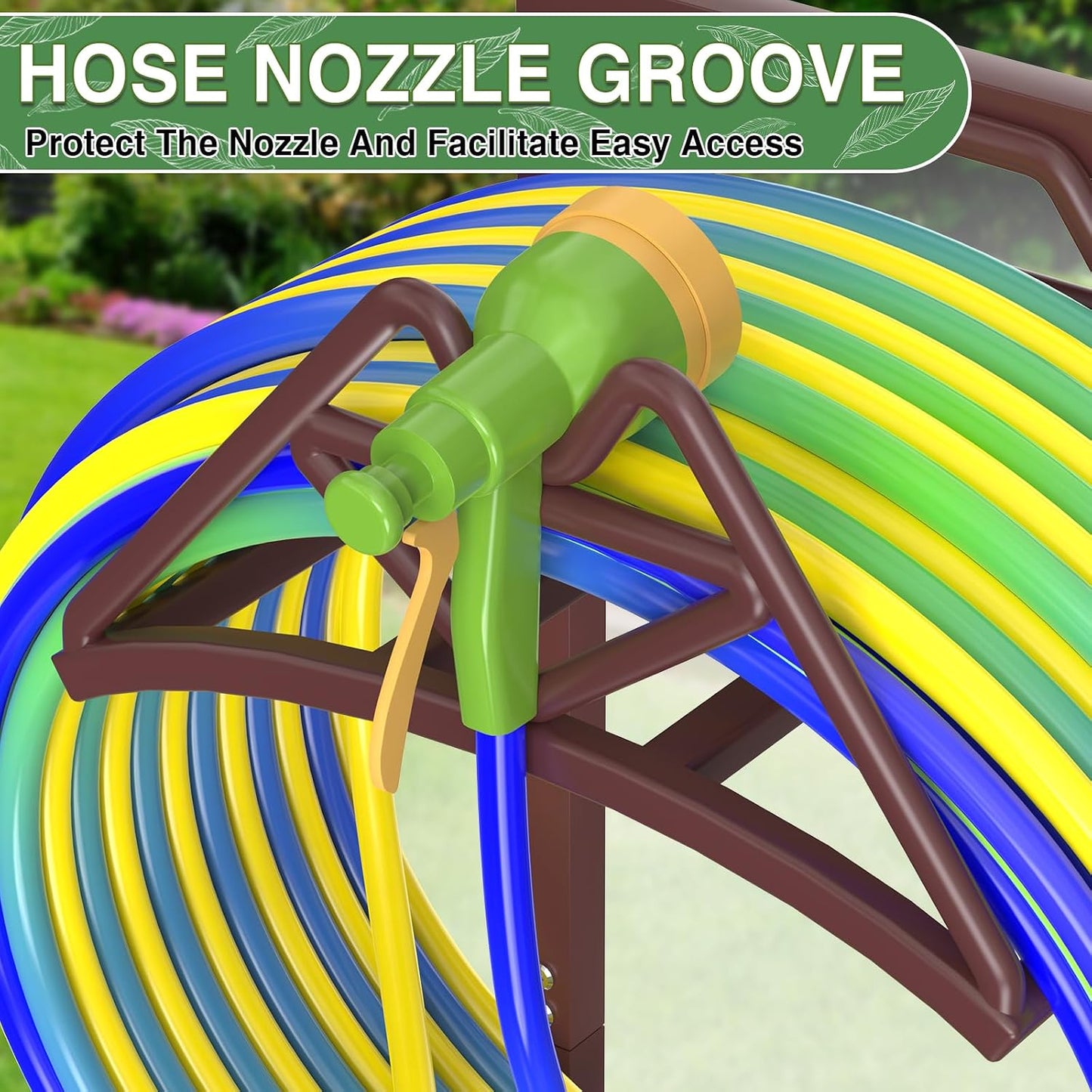 Garden Hose Holder Holds 160ft, Detachable Water Hose Storage Black